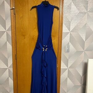 Elegant Blue Sleeveless Dress